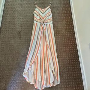 Multicolor Striped Girls Jumpsuit